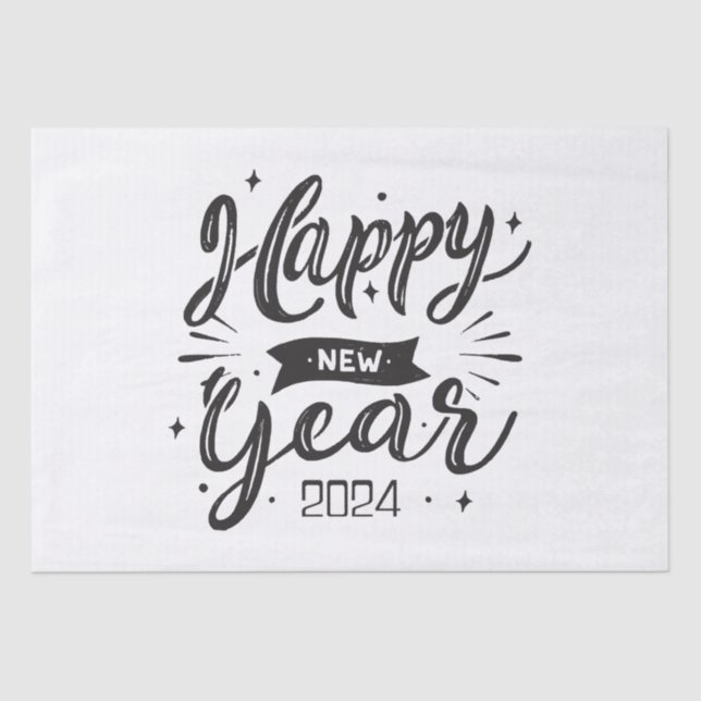 Papel De Seda Feliz año nuevo 2024 (Anverso)