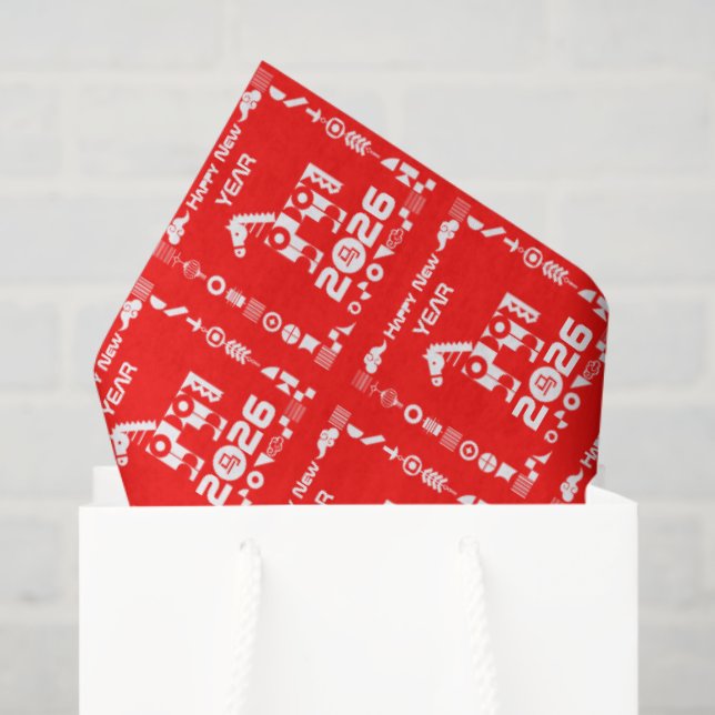 Papel De Seda Feliz Año Nuevo 2026 (Bolsa de regalo)