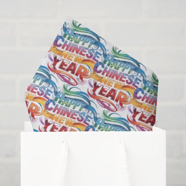 Papel De Seda Feliz Año Nuevo Chino  (Bolsa de regalo)