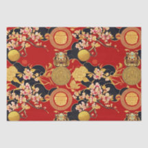 Feliz Año Nuevo Chino Patrón asiático moderno