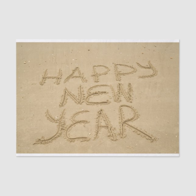Papel De Seda Feliz Año Nuevo en arena (Anverso)