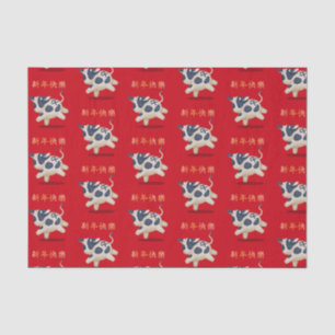 Papel De Seda "Feliz Año Nuevo" en chino Zodiac Ox