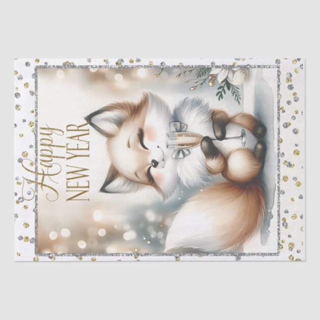 Papel De Seda Feliz Año Nuevo Fox (Anverso)