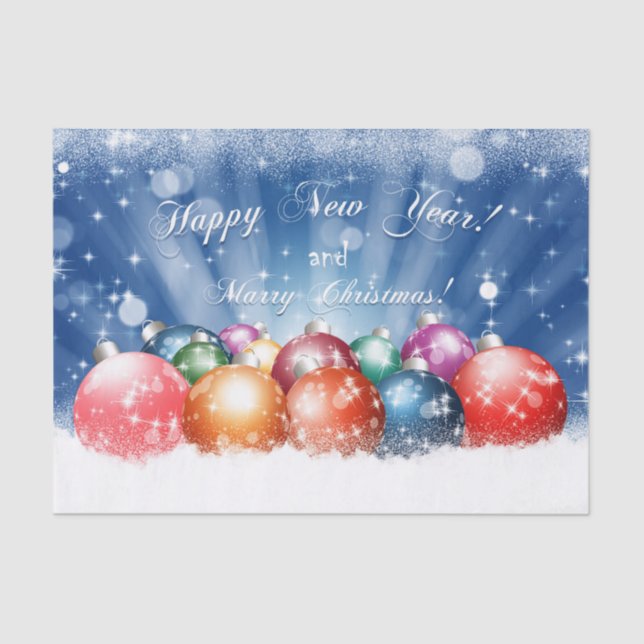 Papel De Seda Feliz Año Nuevo y Feliz Navidad (Anverso)
