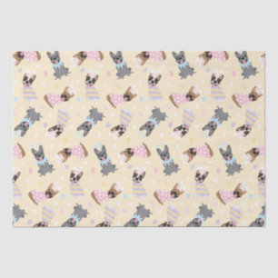 Papel De Seda Feliz Bulldog francés de Pascua