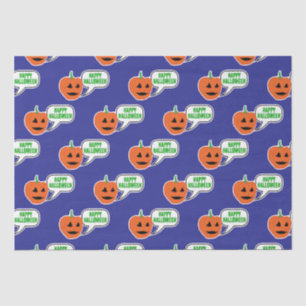 Papel De Seda Feliz cara de calabaza de Halloween