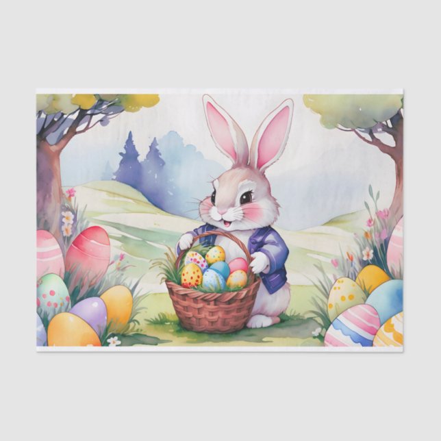 Papel De Seda Feliz conejo 1, Pascua (Anverso)