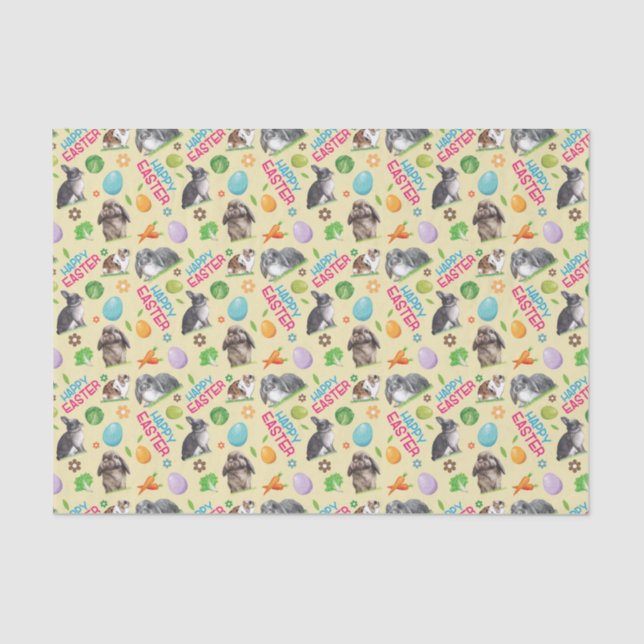 Papel De Seda Feliz Conejo Conejo Conejo de Pascua (Anverso)