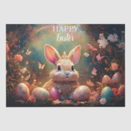 Papel De Seda Feliz Conejo de Pascua con huevos de Pascua