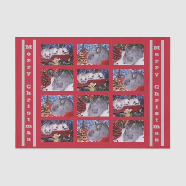 Papel De Seda Feliz conejo navideño (Anverso)