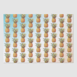 Papel De Seda Feliz Crema tropical Aqua Pineapples