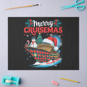 Papel De Seda Feliz Crucero de Navidad Divertida Familia Navidad
