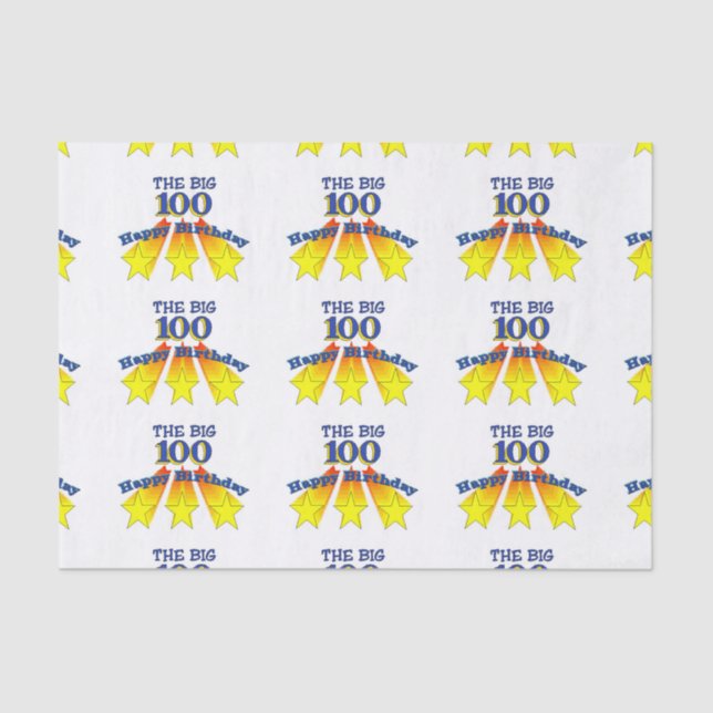 Papel De Seda Feliz cumpleaños 100 (Anverso)