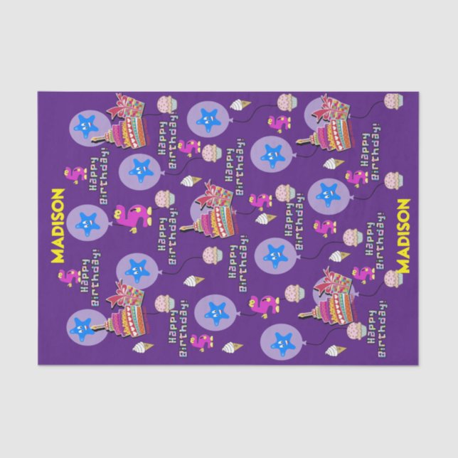 Papel De Seda Feliz cumpleaños 5, feliz quinto cumpleaños (Anverso)