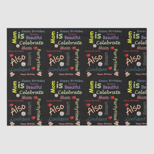 Papel De Seda Feliz cumpleaños a mamá (Anverso)