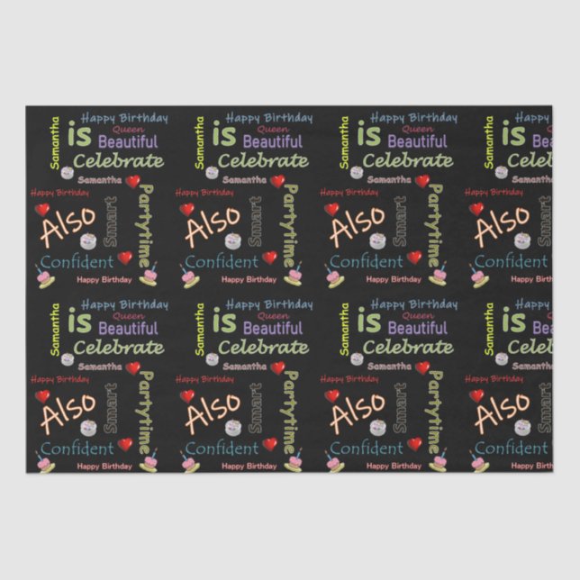 Papel De Seda Feliz cumpleaños a Samantha (Anverso)