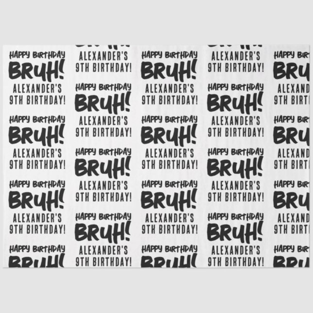 Papel De Seda Feliz cumpleaños, adolescente de Bruh Boy (Anverso)