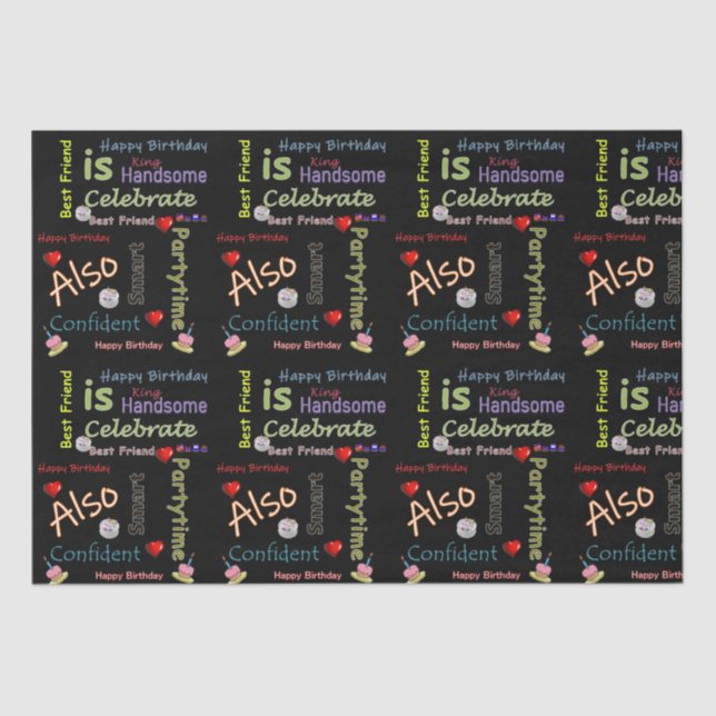 Papel De Seda Feliz cumpleaños al mejor amigo (Anverso)