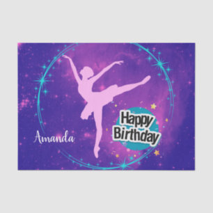 Papel De Seda Feliz cumpleaños Ballerina Galaxy personalizado