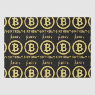 Papel De Seda Feliz cumpleaños Bitcoin Gold Tissue Paper