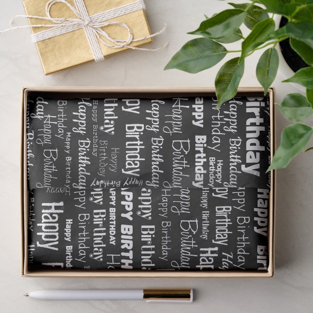 Papel De Seda Feliz Cumpleaños Chic (Regalo )