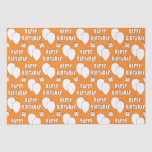 Papel De Seda Feliz cumpleaños con antecedentes de Naranja de gl