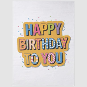Papel De Seda Feliz cumpleaños con patrón
