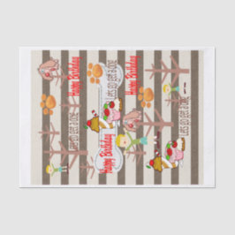 Papel De Seda Feliz cumpleaños, deseo de periódico para un perro