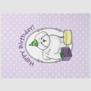 Papel De Seda Feliz cumpleaños (Fiesta) Bichon Frise Dog - lindo