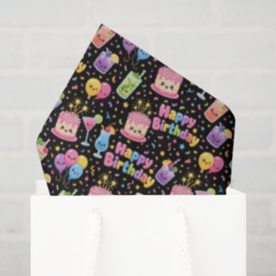 Papel De Seda Feliz Cumpleaños Fiesta de Arte Kawaii