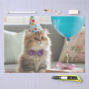 Papel De Seda Feliz Cumpleaños Gatito