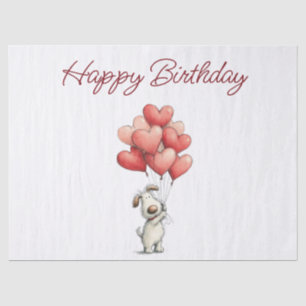 Papel De Seda Feliz Cumpleaños Globos Perro Lindo