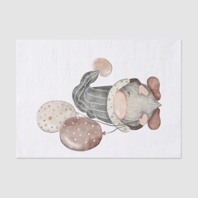 Papel De Seda Feliz cumpleaños Gnome (Anverso)