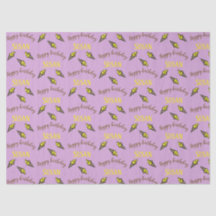 Feliz cumpleaños, helado amarillo en morado