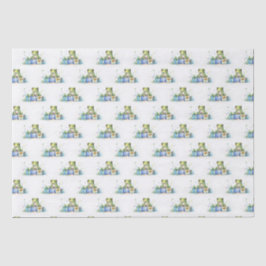 Papel De Seda Feliz cumpleaños, linda rana verde con regalos env