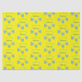 Papel De Seda Feliz cumpleaños lindos gatitos azules amarillos