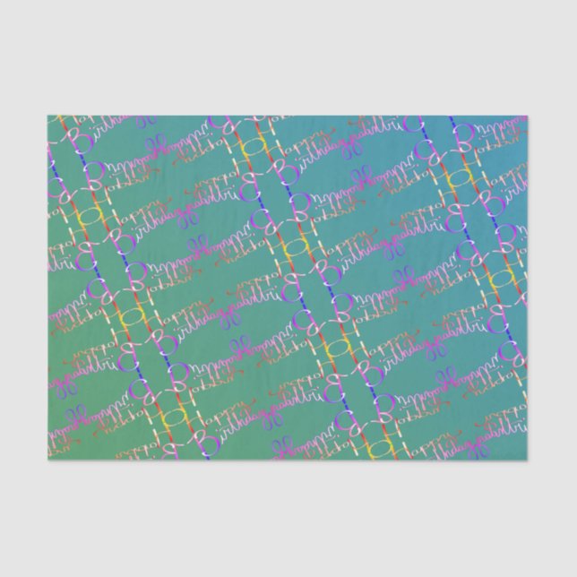 Papel De Seda "Feliz Cumpleaños" Mano Escrita (Anverso)