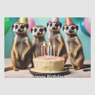 Papel De Seda Feliz cumpleaños Meerkat,