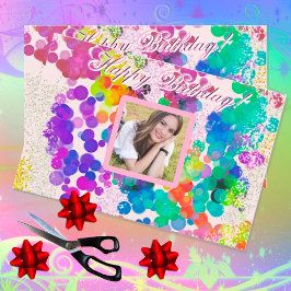 Papel De Seda Feliz cumpleaños Multicolor Resumen foto de Bokeh