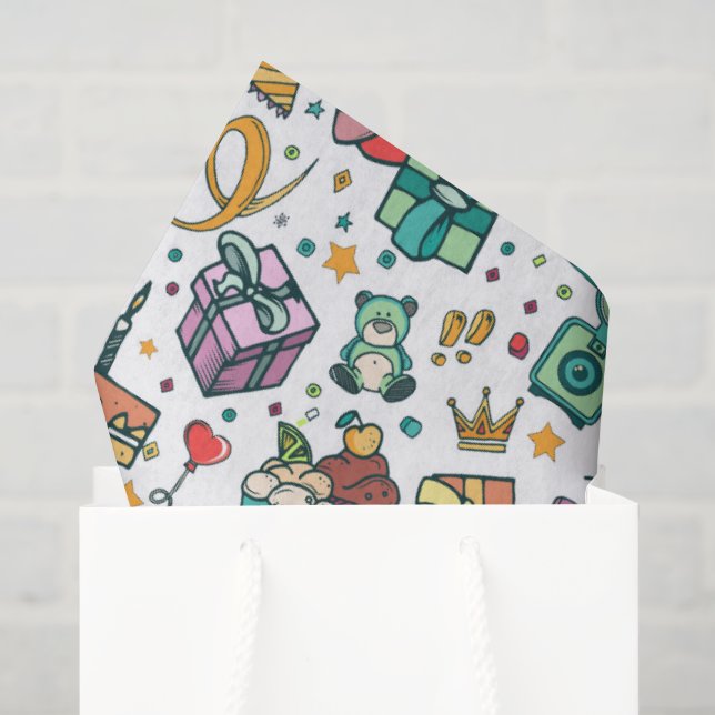 Papel De Seda Feliz Cumpleaños Niños (Bolsa de regalo)