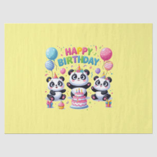 Papel De Seda Feliz cumpleaños Pandas