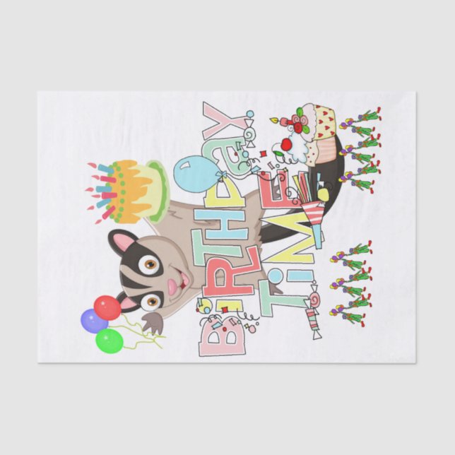 Papel De Seda Feliz cumpleaños, periódico de té Possum Cake (Anverso)