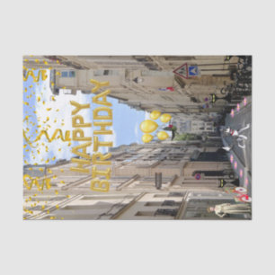 Papel De Seda Feliz cumpleaños, periódico en París Francia