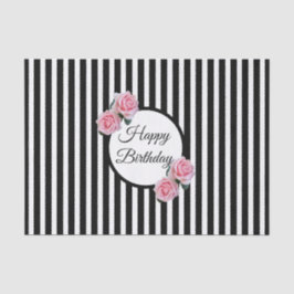 Papel De Seda Feliz cumpleaños rosas rosas rosas rosas negras ra