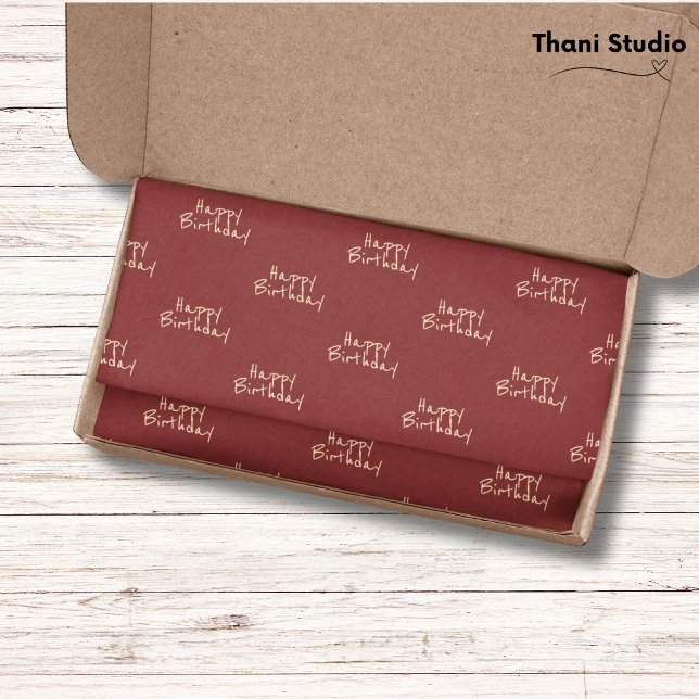 Papel De Seda Feliz cumpleaños Tipografía Mínima Moderna Femenin (Subido por el creador)
