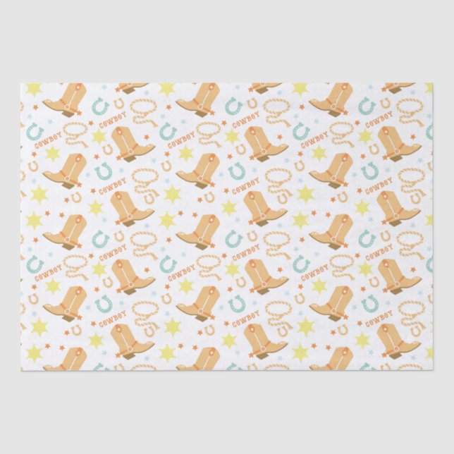 Papel De Seda Feliz Cumpleaños Vaquero (Anverso)