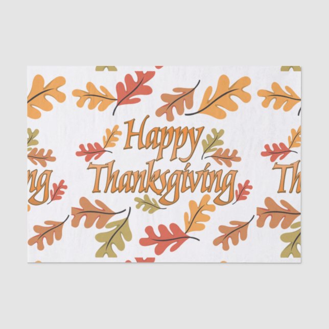 Papel De Seda Feliz Día de Acción de Gracias (Anverso)