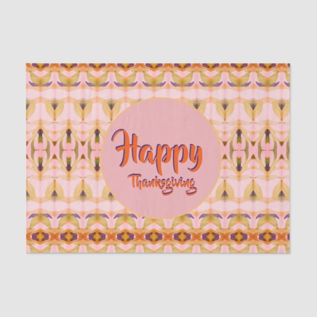 Papel De Seda Feliz Día de Acción de Gracias (Anverso)