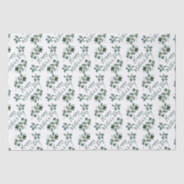 Papel De Seda Feliz Día de la Madre Eucalyptus Watercolor Foliag