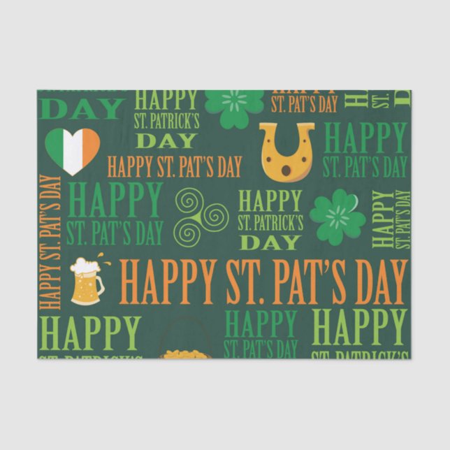 Papel De Seda Feliz Día de San Patricio (Anverso)